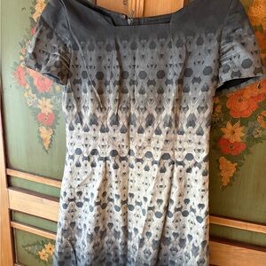 Elie Tahari Black and Gray Geometric Mini Dress